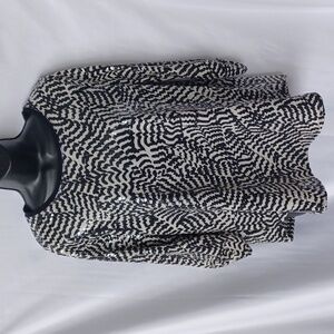 Tony Morgan Tunic Top, cream & black, stretchy,  shiny